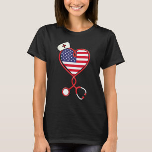 Amerikanische Flagge Patriotischer Rn Lpn Cna 4. J T-Shirt