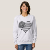 Amerikanische Flagge Patriotisches Herz Sweatshirt (Vorne ganz)