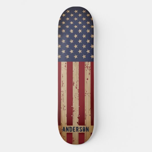 Amerikanische Flagge Patriotisches Personalisierte Skateboard (Vorderseite)