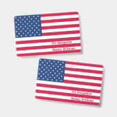 Amerikanische Flagge | PERSONALISIERT Ausweis (Vorder- & Rückseite)