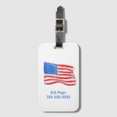 Amerikanische Flagge Personalisiert Gepäckanhänger (Vorderseite Vertikal)
