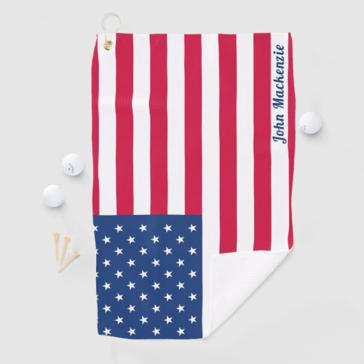 Amerikanische Flagge | personalisiert Golfhandtuch (Insitu)