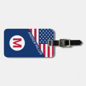 Amerikanische Flagge Personalisiert modernes Reise Gepäckanhänger (Vorderseite horizontal)