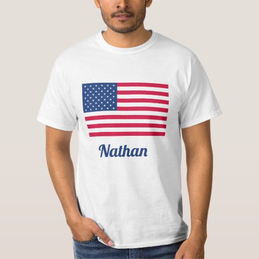 Amerikanische Flagge | PERSONALISIERT T-Shirt (Vorderseite)