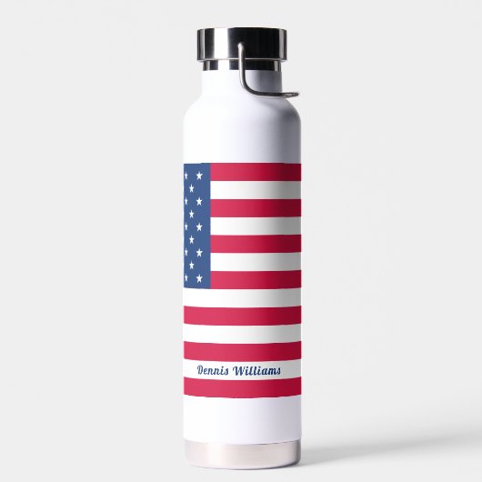 Amerikanische Flagge | PERSONALISIERT Trinkflasche (Links)