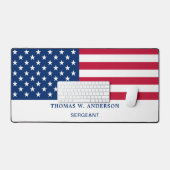 Amerikanische Flagge Personalisiert USA Militär Schreibtischunterlage (Tastatur & Maus)
