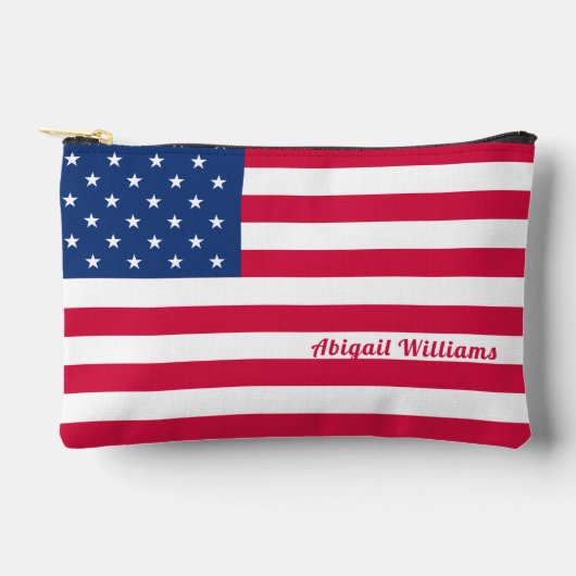Amerikanische Flagge | PERSONALISIERT Zubehörtasche (Vorderseite)