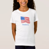 Amerikanische Flagge Personalisiertes Mädchen T-Shirt (Vorderseite)