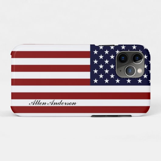 Amerikanische Flagge Persönlicher Name oder Monogr Case-Mate iPhone Hülle (Rückseite (Horizontal))