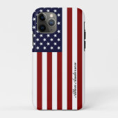 Amerikanische Flagge Persönlicher Name oder Monogr Case-Mate iPhone Hülle (Rückseite)