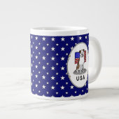 Amerikanische Flagge Pit Bull (lt brindle white 3) Jumbo-Tasse (Vorderseite Rechts)