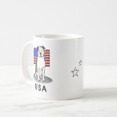 Amerikanische Flagge Pit Bull (lt brindle white 3) Kaffeetasse (Vorderseite Links)