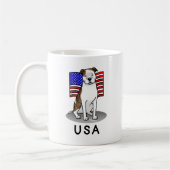 Amerikanische Flagge Pit Bull (lt brindle white 3) Kaffeetasse (Links)