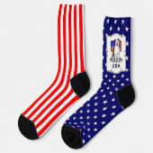 Amerikanische Flagge Pit Bull (lt brindle white 3) Socken (Linkes Detail)