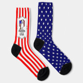 Amerikanische Flagge Pit Bull (lt brindle white 3) Socken (Rechts)