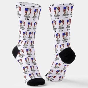 Amerikanische Flagge Pit Bull (lt brindle white 3) Socken