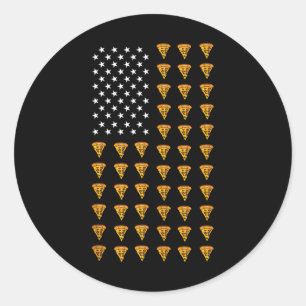 Amerikanische Flagge Pizza Essen USA Patriotismus  Runder Aufkleber