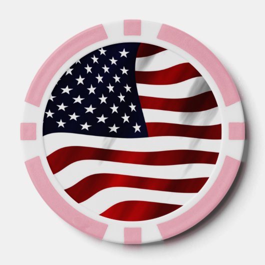 Amerikanische Flagge Pokerchips (Vorderseite)