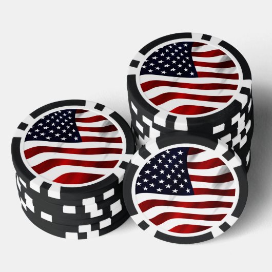 Amerikanische Flagge Pokerchips (Stapel)