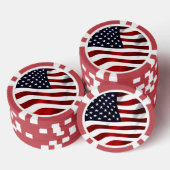 Amerikanische Flagge Pokerchips (Stapel)
