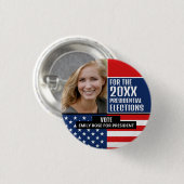 Amerikanische Flagge, politische Wahlkampfwerbung Button (Vorne & Hinten)