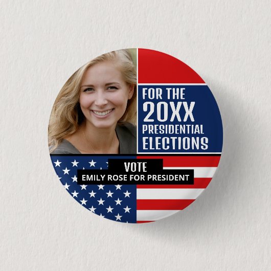 Amerikanische Flagge, politische Wahlkampfwerbung Button (Vorderseite)