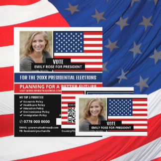 Amerikanische Flagge, politische Wahlkampfwerbung Flyer