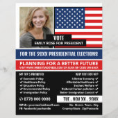 Amerikanische Flagge, politische Wahlkampfwerbung Flyer (Vorne)