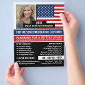 Amerikanische Flagge, politische Wahlkampfwerbung Flyer (Hand)