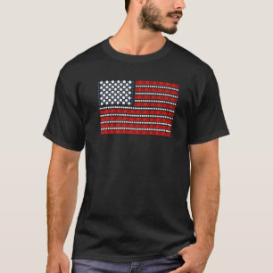 Amerikanische Flagge Polka Dot Patriotic USA Inter T-Shirt
