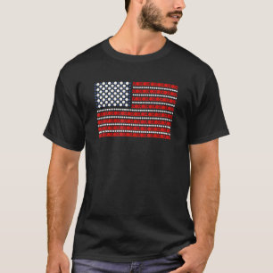 Amerikanische Flagge Polka Dot Patriotic USA Inter T-Shirt