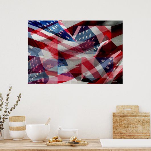 Amerikanische Flagge Poster (Küche)