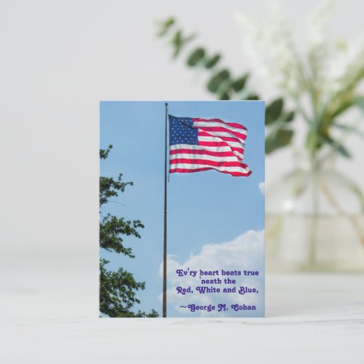 Amerikanische Flagge Postkarte (Stehend Vorderseite)