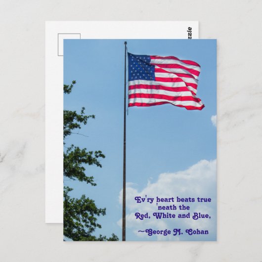 Amerikanische Flagge Postkarte (Vorne/Hinten)