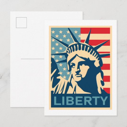 Amerikanische Flagge Postkarte (Vorne/Hinten)