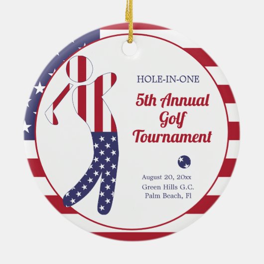 Amerikanische Flagge | Preis für das "Hole-in-one- Keramik Ornament (Hinten)