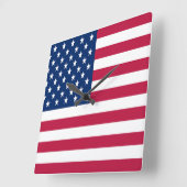 Amerikanische Flagge Quadratische Wanduhr (Winkel)