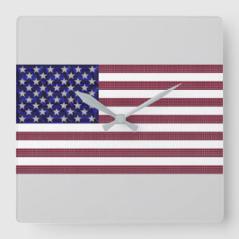 Amerikanische Flagge Quadratische Wanduhr