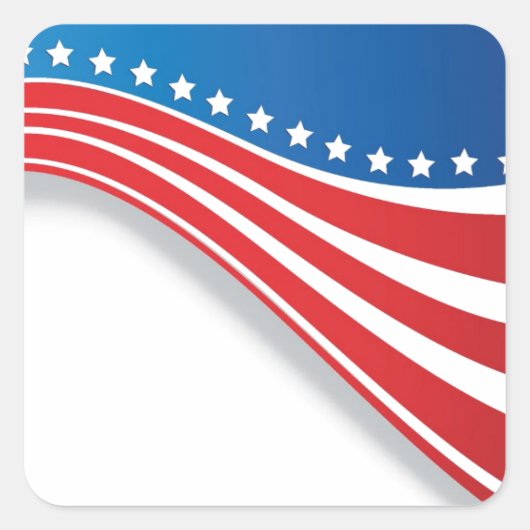 Amerikanische Flagge Quadratischer Aufkleber (Vorderseite)