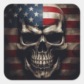 Amerikanische Flagge Quadratischer Aufkleber (Vorderseite)