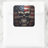 Amerikanische Flagge Quadratischer Aufkleber (Tasche)