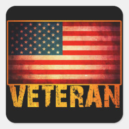 Amerikanische Flagge Quadratischer Aufkleber