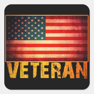 Amerikanische Flagge Quadratischer Aufkleber