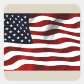 Amerikanische Flagge Quadratischer Aufkleber (Vorderseite)