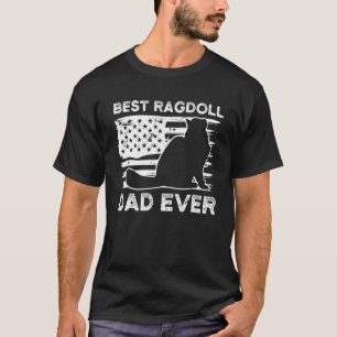 Amerikanische Flagge Ragdoll Katze Vater Geschenk T-Shirt