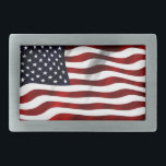 Amerikanische Flagge Rechteckige Gürtelschnalle<br><div class="desc">USA</div>