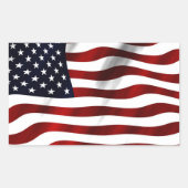 Amerikanische Flagge Rechteckiger Aufkleber (Vorderseite)