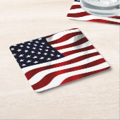 Amerikanische Flagge Rechteckiger Pappuntersetzer (angewinkelt)