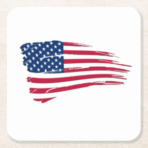 Amerikanische Flagge Rechteckiger Pappuntersetzer