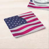 Amerikanische Flagge Rechteckiger Pappuntersetzer (angewinkelt)